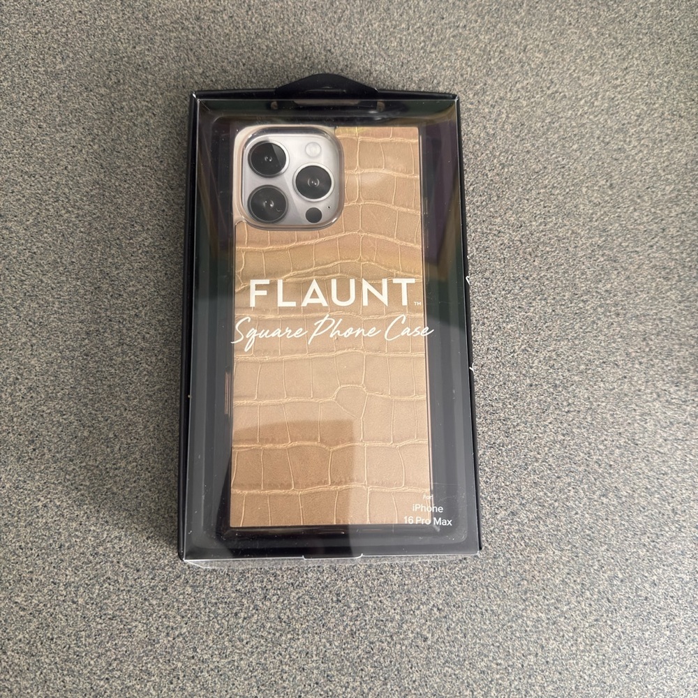 SQUARE® Tan Crocodile Faux Leather iPhone 16 PRO MAX + MAGSAFE CASES